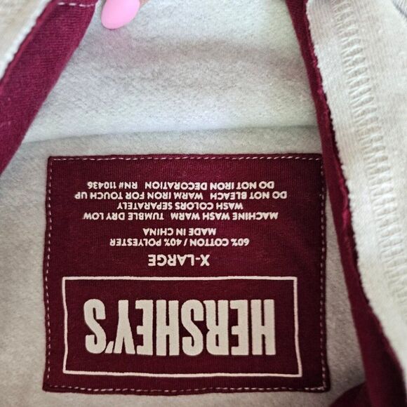 Hershey's Women's Cream Long Sleeves Kangaroo Pocket Hoodie Size XL - Picture 6 of 9